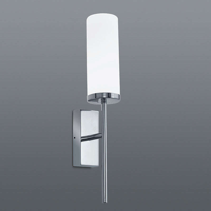 Spazio Moore Cylindrical 6W 960lm Warm White Glass Wall Light - Opal