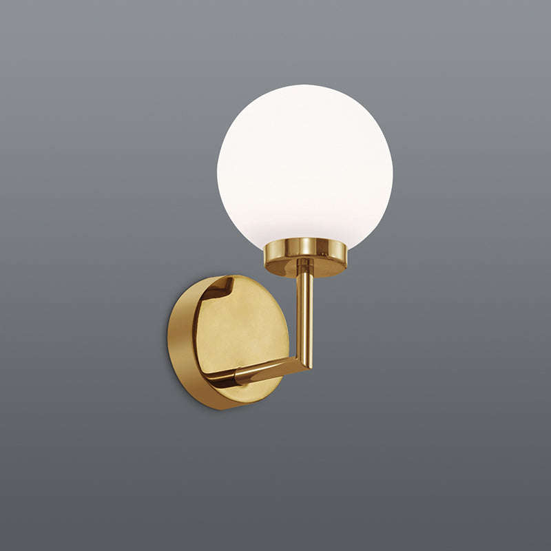 Spazio Pearl Stainless Steel 6W 960lm Warm White Globe with Opal Shade Wall Light - Gold