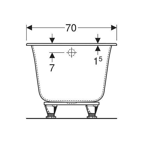 Geberit Soana Rectangular Built-In Bathtub 213L