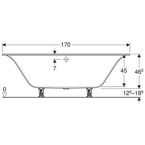 Geberit Soana Rectangular Built-In Bathtub 750mm
