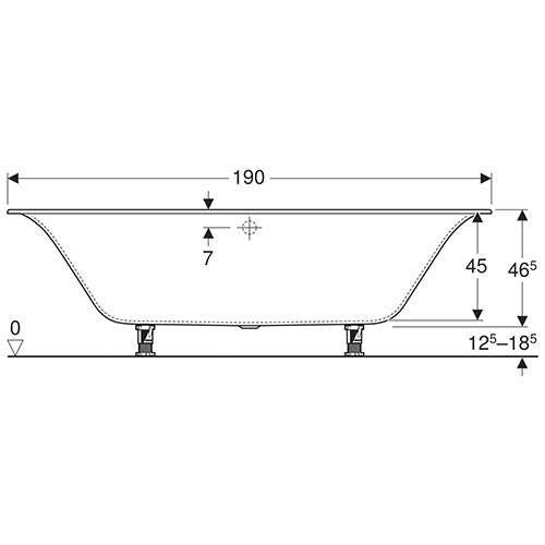 Geberit Soana Rectangular Built-In Bathtub 900mm