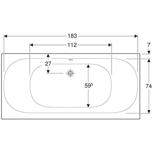 Geberit Soana Rectangular Built-In Bathtub 900mm