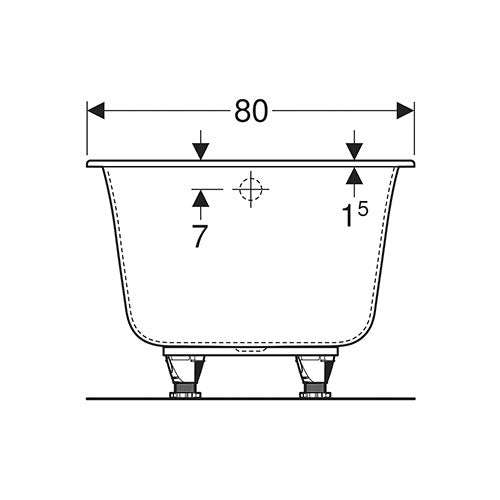 Geberit Soana Rectangular Built-In Bathtub 272L