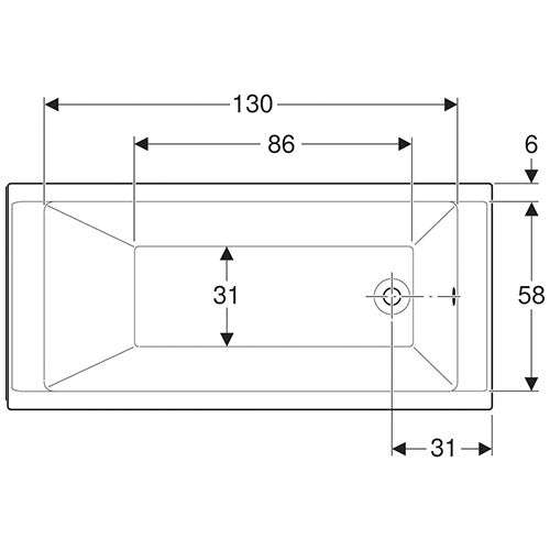 Geberit Supero Rectangular Built-In Bathtub 158L