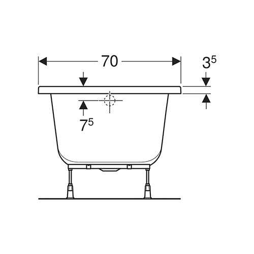 Geberit Supero Rectangular Built-In Bathtub 170L