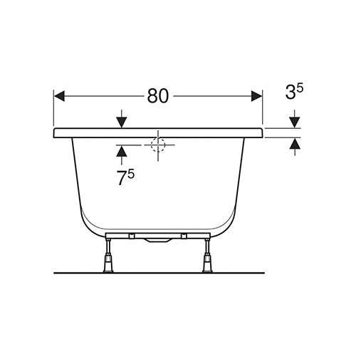 Geberit Supero Rectangular Built-In Bathtub 229L