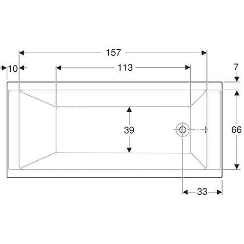 Geberit Supero Rectangular Built-In Bathtub 229L