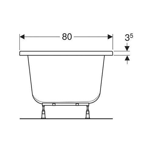 Geberit Supero Rectangular Built-In Bathtub 266L