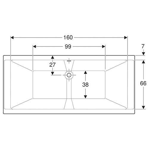 Geberit Supero Rectangular Built-In Bathtub 266L