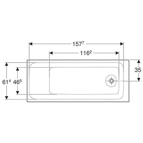 Geberit Tawa Rectangular Built-In Bathtub 700mm