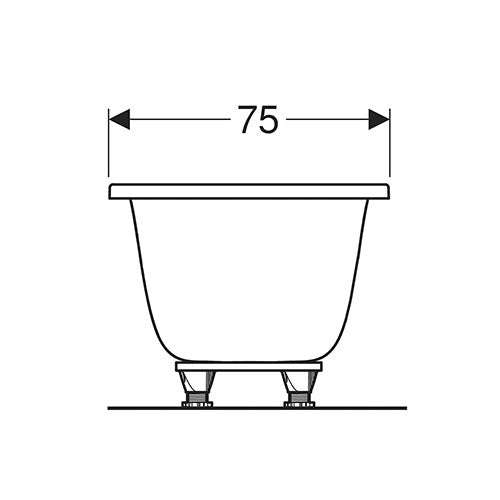 Geberit Tawa Rectangular Built-In Bathtub 750mm