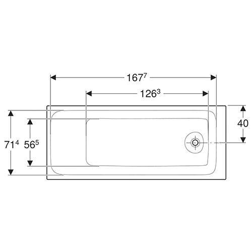 Geberit Tawa Rectangular Built-in Bathtub 800mm