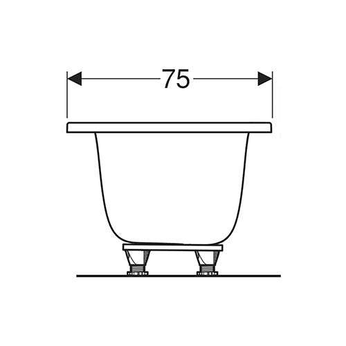 Geberit Tawa Rectangular Built-In Bathtub 750mm with Central Outlet