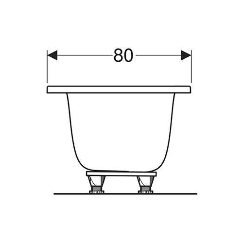 Geberit Tawa Rectangular Built-In Bathtub 800mm with Central Outlet