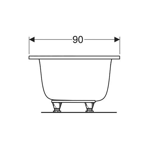 Geberit Tawa Rectangular Built-In Bathtub 900mm