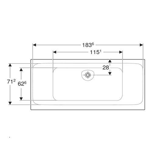 Geberit Tawa Rectangular Built-In Bathtub 900mm