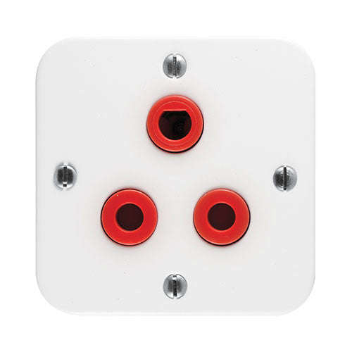 Crabtree Industrial Single 16A Red Dedicated Unswitched Socket 3 x 3