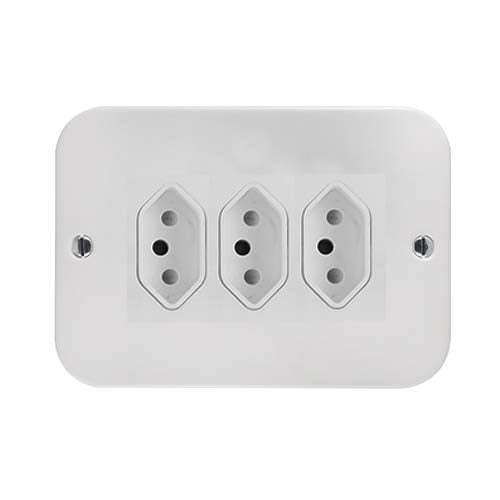 Crabtree Industrial Triple Slimline Unswitched Socket 4 x 4