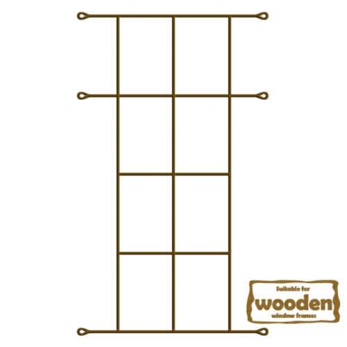 Xpanda Cottage 8 Pane Burglar Bars - 530mm x 1120mm Bronze