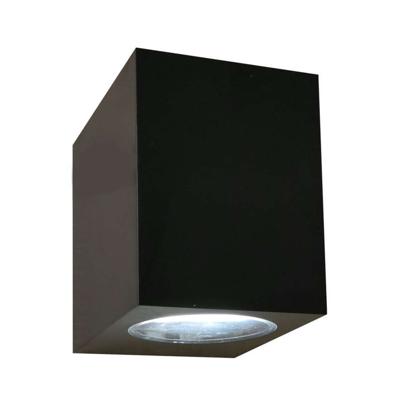 K. Light Coastal Polycarbonate Square Down Wall Light - Black