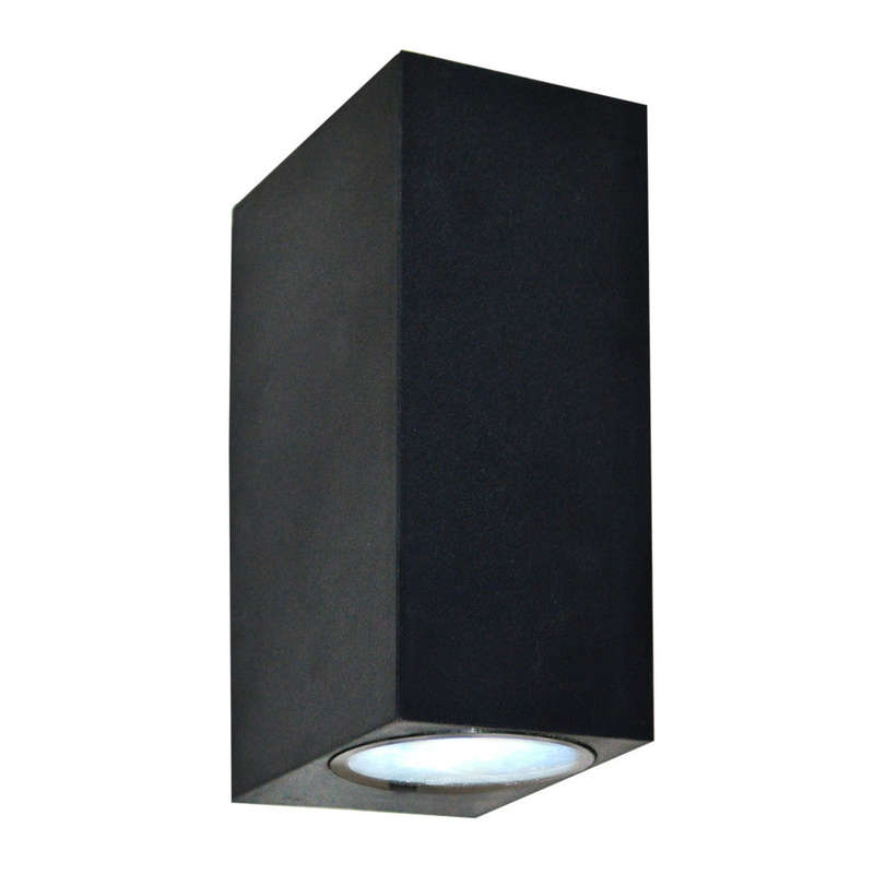 K. Light Coastal Polycarbonate Square Up & Down Wall Light - Black