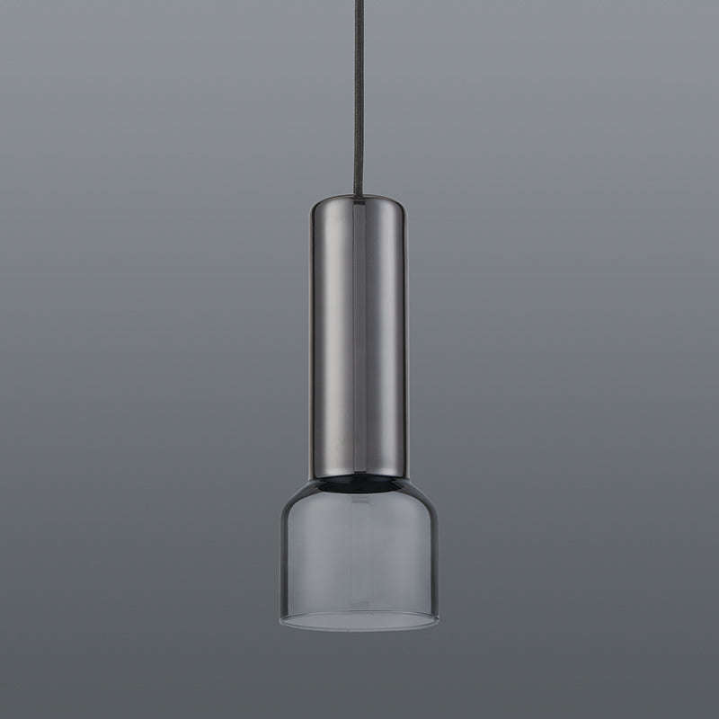 Spazio Torch 10W Aluminium Glass Pendant - Sand Black/Smoke