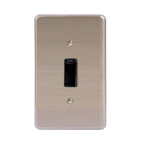 Lesco Stainless Steel 1 Lever 1-Way Light Switch 4 x 2 - Black