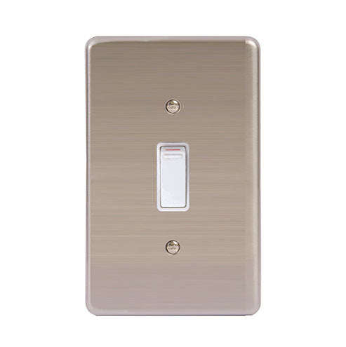 Lesco Stainless Steel 1 Lever 1-Way Light Switch 4 x 2 - White