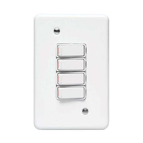 Lesco Steel 4 Lever 1-Way Light Switch 4 x 2