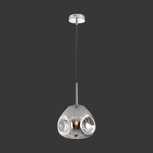 K. Light Morpheus Round Glass Pendant - Chrome