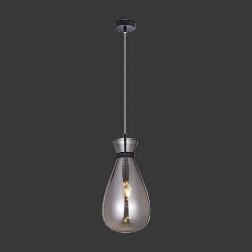 K. Light Pouch Glass Pendant - Smoke