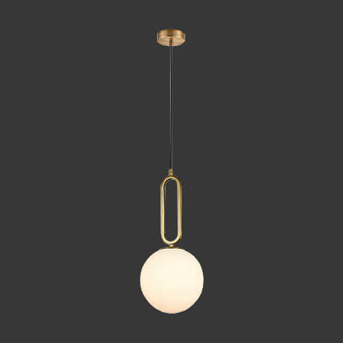 K. Light Croquet Medium Glass Pendant - Antique Brass