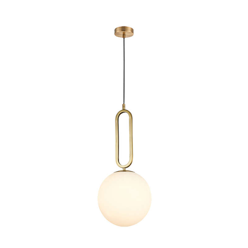K. Light Croquet Large Glass Pendant - Antique Brass