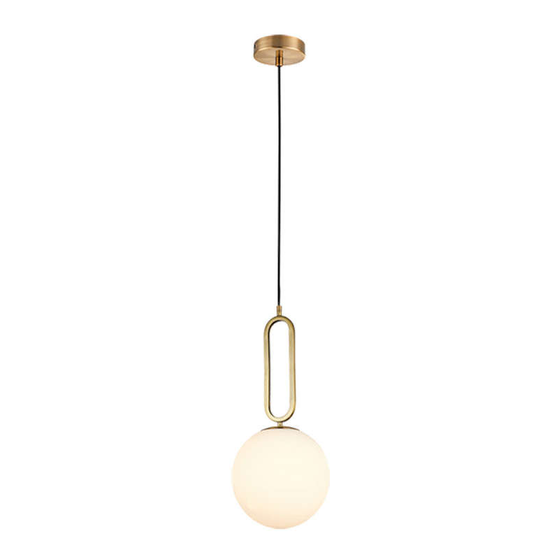 K. Light Croquet Small Glass Pendant - Antique Brass