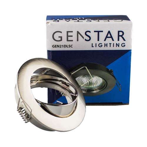 Genstar Aluminium Tilt Downlight 83mm - Satin Chrome