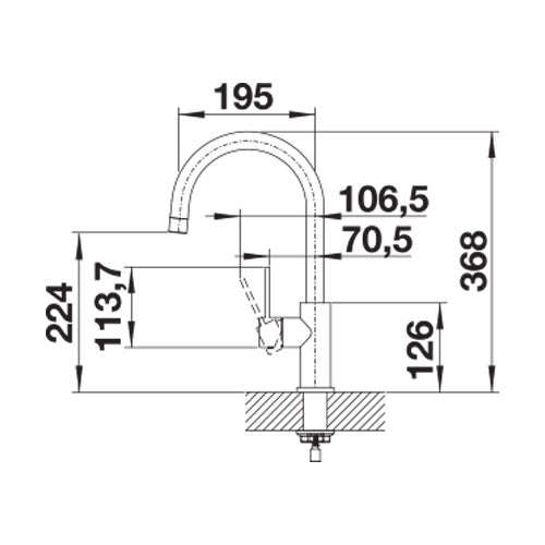 BLANCO Candor Sink Mixer - Stainless Steel
