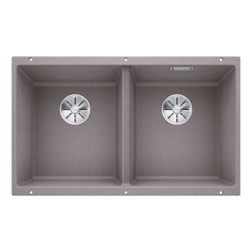 BLANCO SubLine 350/350-U Silgranit Double Bowl Undermount Sink - Alu Metallic