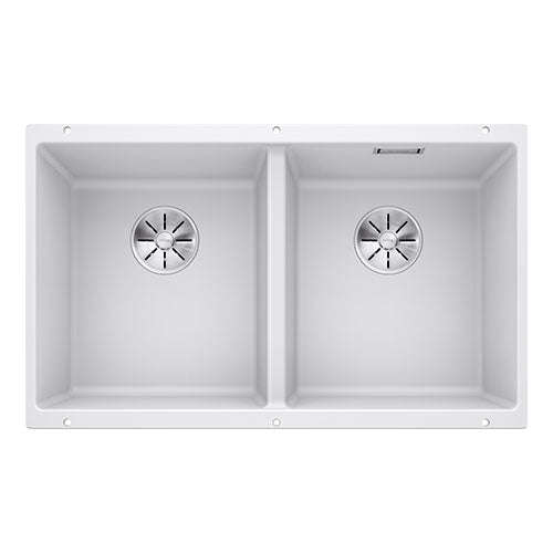 BLANCO SubLine 350/350-U Silgranit Double Bowl Undermount Sink - White