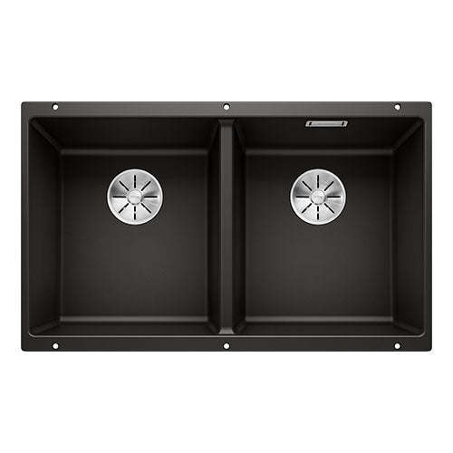 BLANCO SubLine 350/350-U Silgranit Double Bowl Undermount Sink - Black