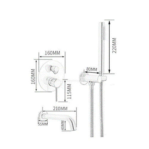 Trendy Taps Blackened Brass Bath Mixer Set