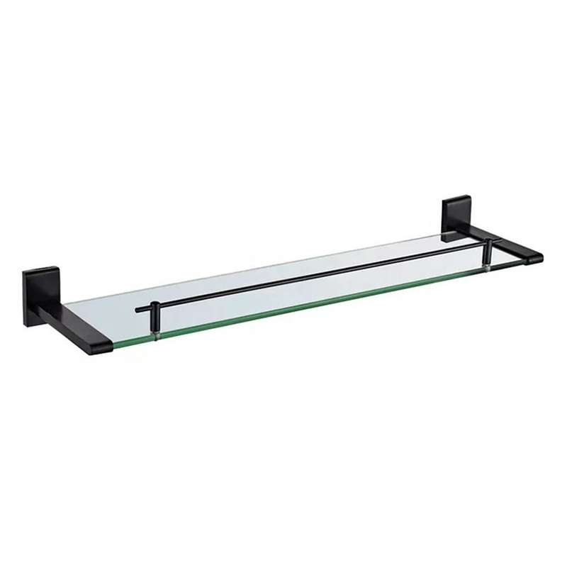 Trendy Taps Glass Shelf - Blackened Brass