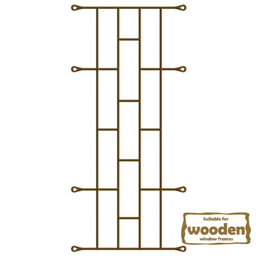 Xpanda Brick Burglar Bars - 530mm x 1270mm Bronze