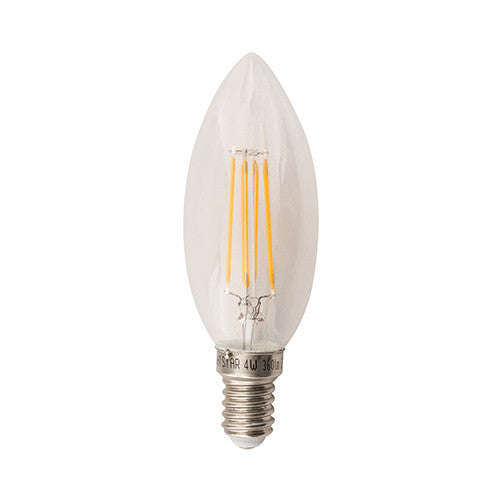 Bright Star LED Filament Candle Bulb E14 4W 400lm Warm White