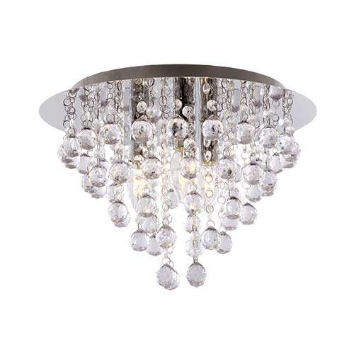 Bright Star Polished Chrome with Clear Acrylic Crystals tapering inward