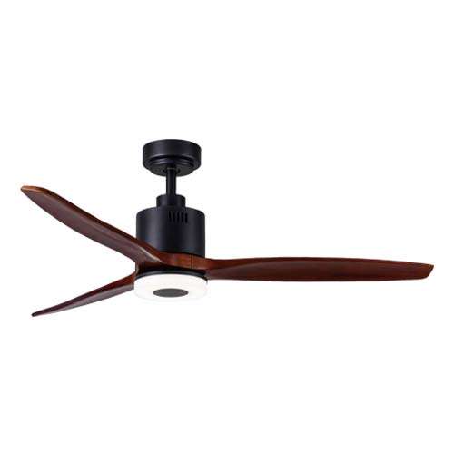 Bright Star 3 Blade Ceiling Fan with LED Light 1320mm - Wood / Black