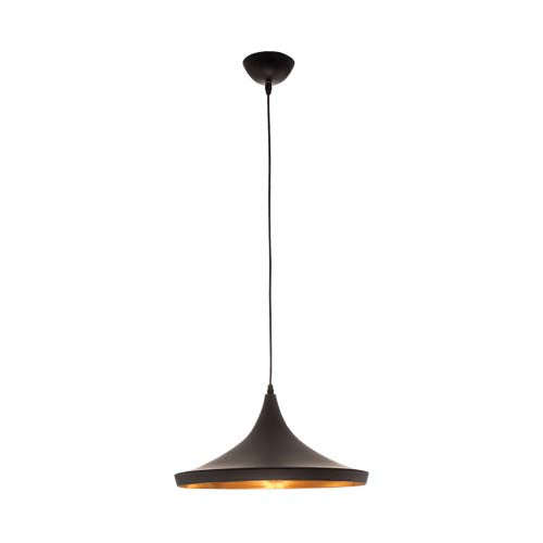 Bright Star Black Metal Concave Pendant With Gold Inner