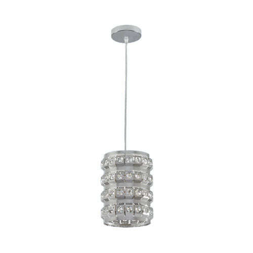 Bright Star Cylindrical Pendant with Acrylic Crystals
