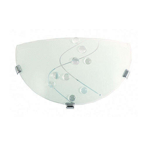 Bright Star Metal Base with Patterned Frosted Glass and Chrome Clips Wall Light