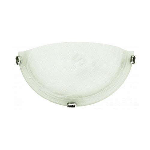 Bright Star Metal & Glass Wall Light with Silver Clips - Alabaster