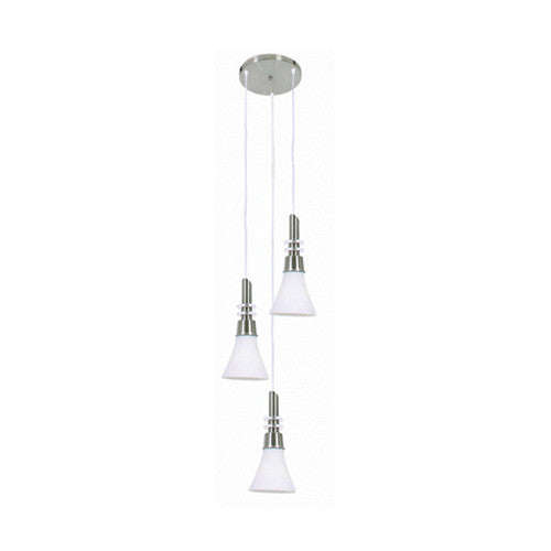 Bright Star Interspersed Satin Chrome 3 Light Pendant